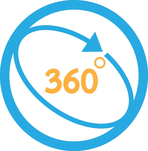 360 Degree icon sign symbol design