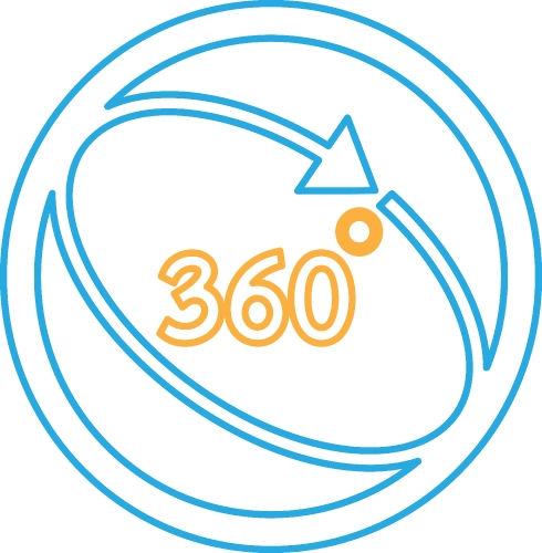 360 Degree icon sign symbol design