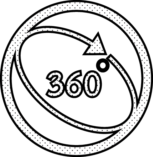 360 Degree icon sign symbol design