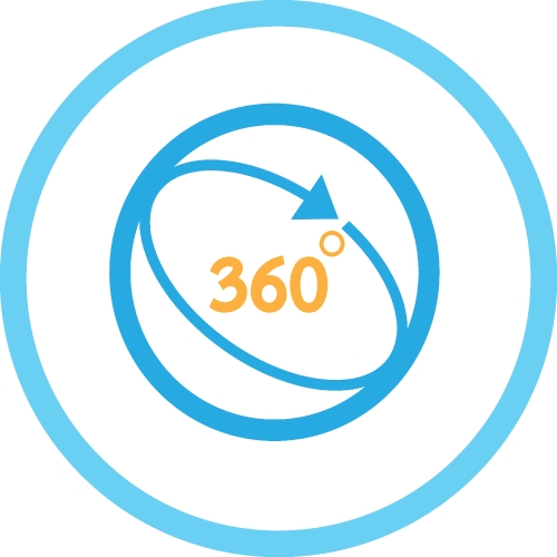 360 Degree icon sign symbol design