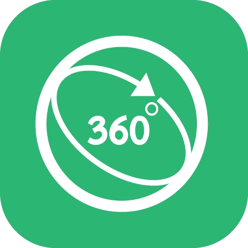 360 Degree icon sign symbol design