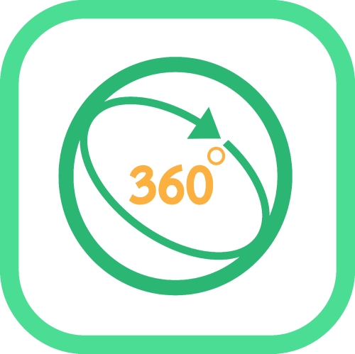 360 Degree icon sign symbol design