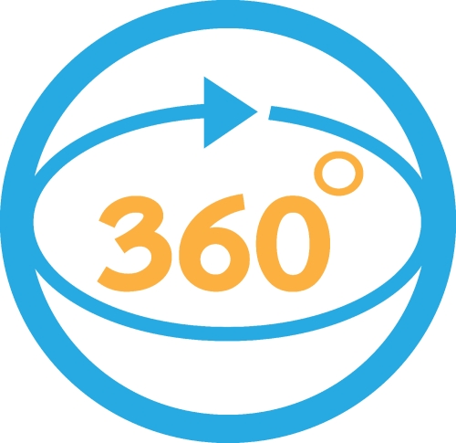 360 Degree icon sign symbol design