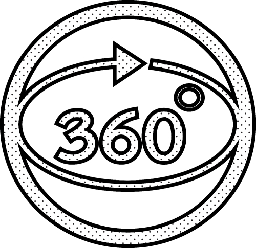 360 Degree icon sign symbol design