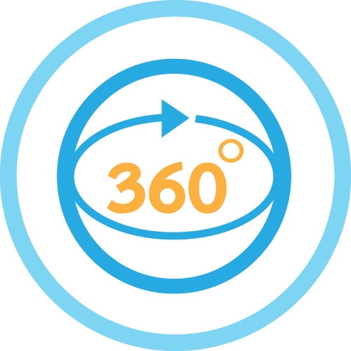 360 Degree icon sign symbol design