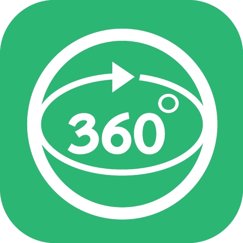 360 Degree icon sign symbol design