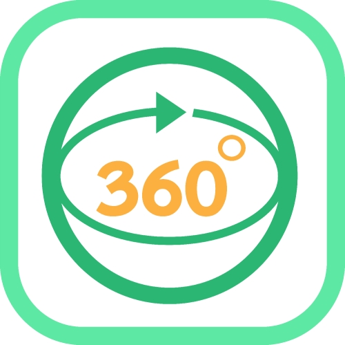 360 Degree icon sign symbol design