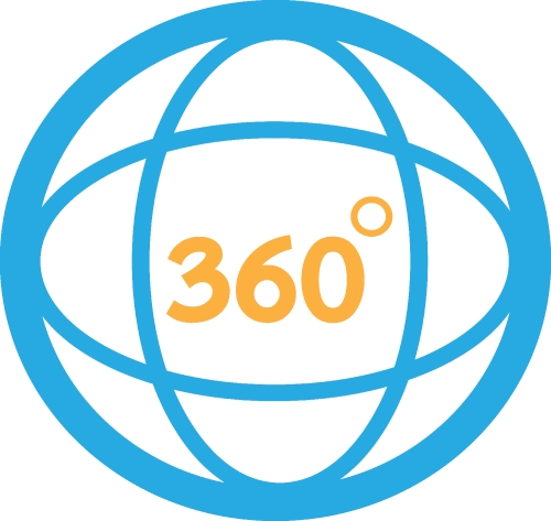 360 Degree icon sign symbol design