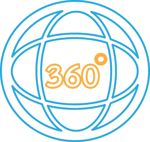 360 Degree icon sign symbol design