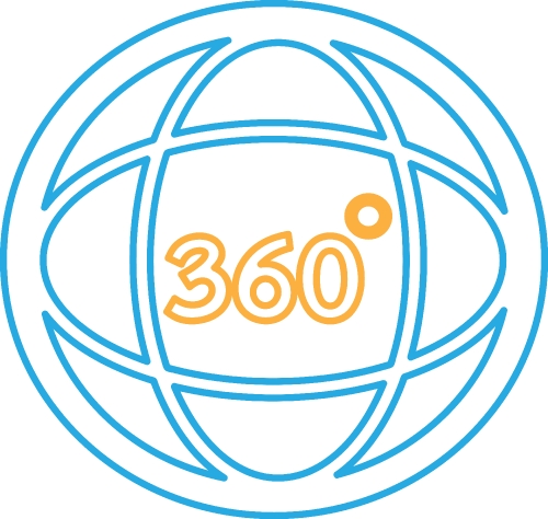 360 Degree icon sign symbol design