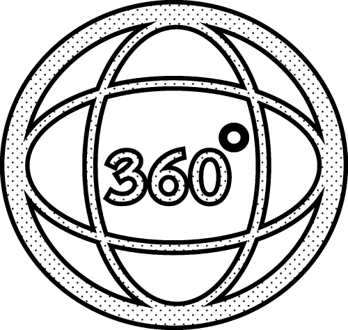 360 Degree icon sign symbol design