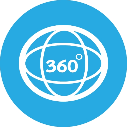 360 Degree icon sign symbol design