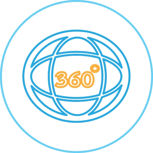 360 Degree icon sign symbol design