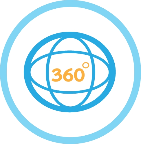 360 Degree icon sign symbol design