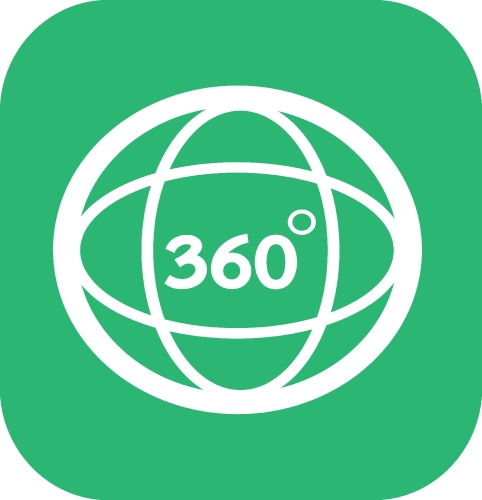 360 Degree icon sign symbol design