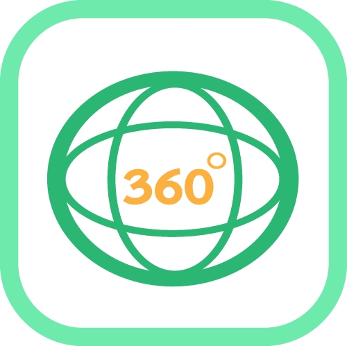 360 Degree icon sign symbol design