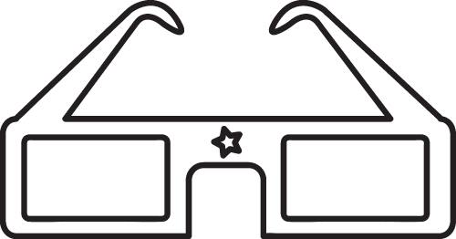 3D cinema glasses icon