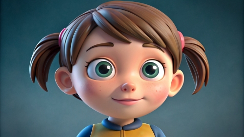 3D Kid girl avatar icon