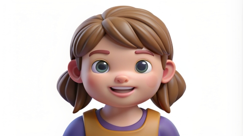 3D Kid girl avatar icon