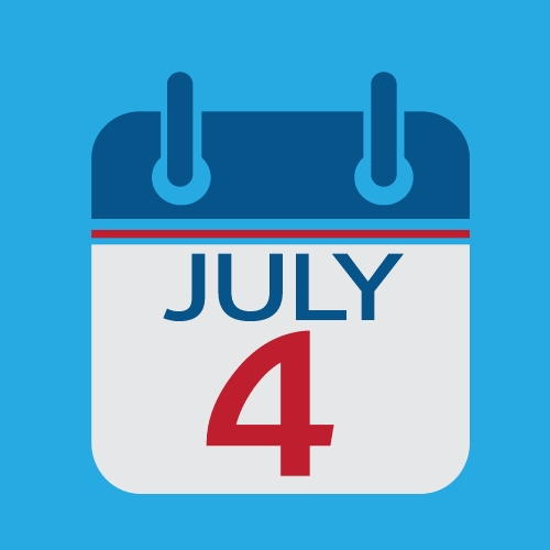 4 July Calendar icon for Independence Day