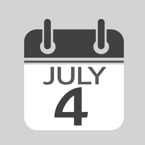 4 July Calendar icon for Independence Day