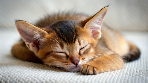 Abyssinian Cat cute kitten sleeping 27feb24 (9)