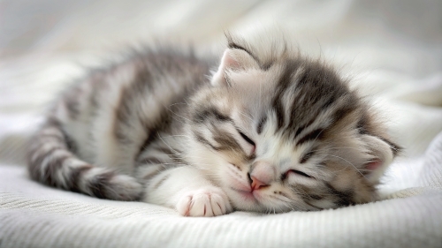 American Curl Cat cute kitten sleeping 27feb24 (10)