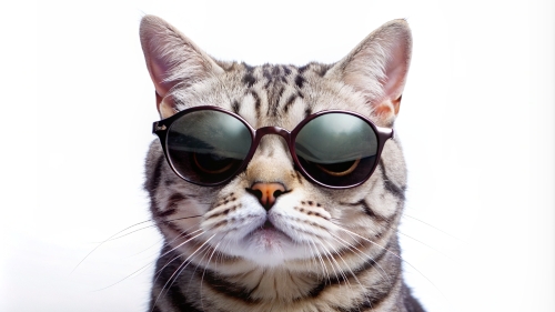 American Shorthair cat wearing sunglasses 28feb24 (13)