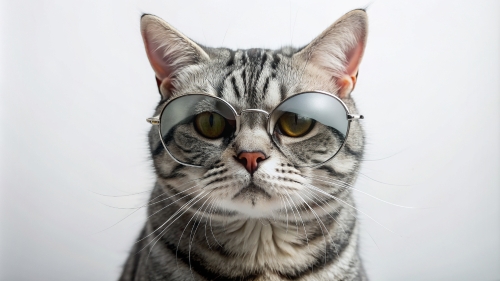 American Shorthair cat wearing sunglasses 28feb24 (9)