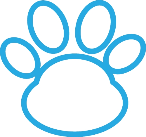 Animal paw print icon sign design