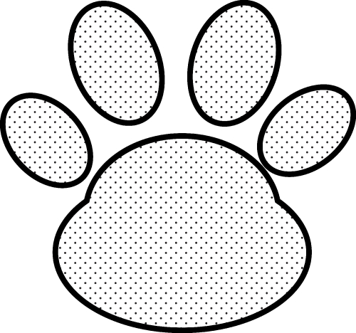 Animal paw print icon sign design