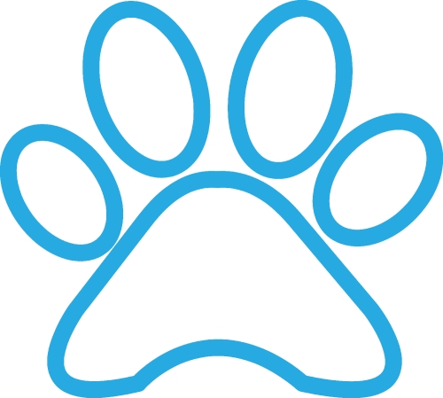 Animal paw print icon sign design