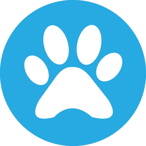 Animal paw print icon sign design