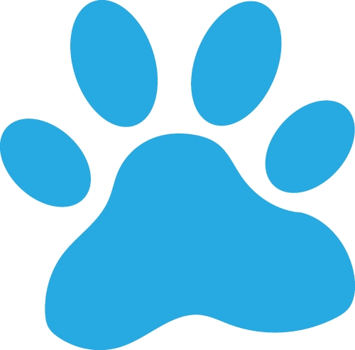 Animal paw print icon sign design