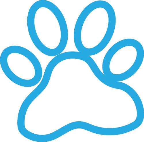 Animal paw print icon sign design