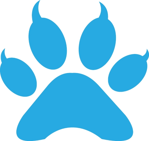 Animal paw print icon sign design