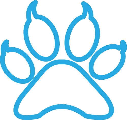 Animal paw print icon sign design