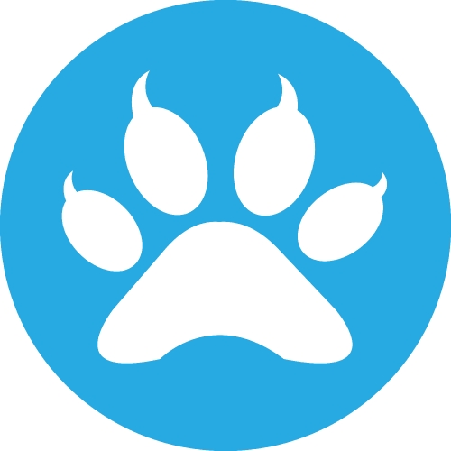 Animal paw print icon sign design