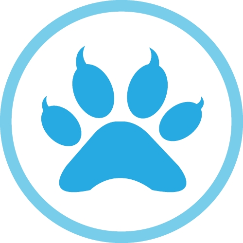 Animal paw print icon sign design