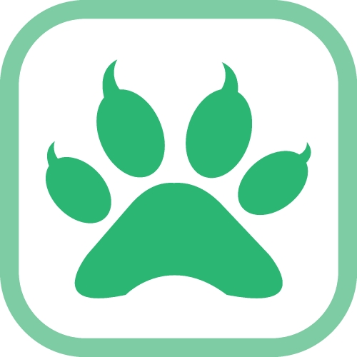 Animal paw print icon sign design