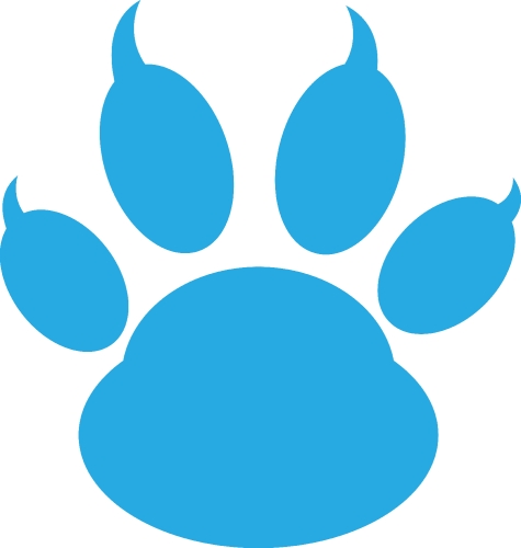 Animal paw print icon sign design