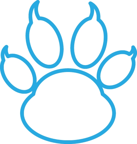 Animal paw print icon sign design