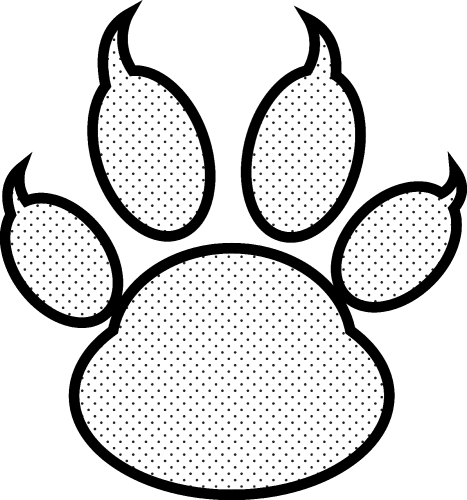 Animal paw print icon sign design