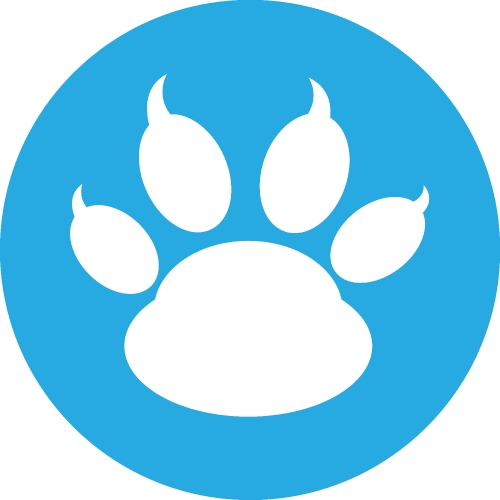 Animal paw print icon sign design