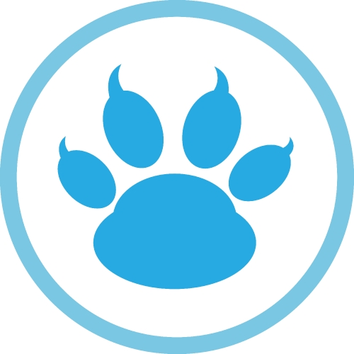 Animal paw print icon sign design