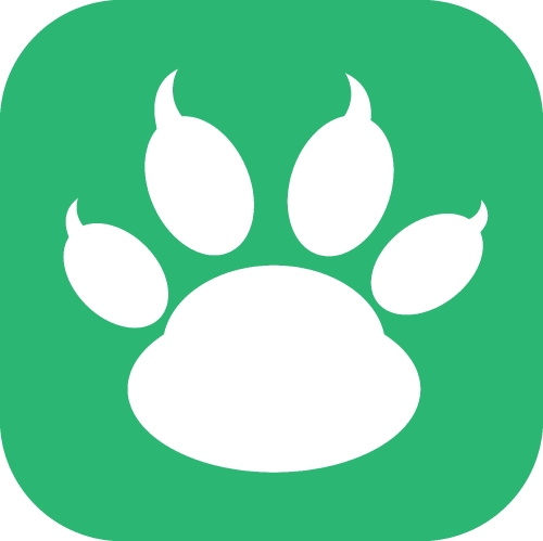 Animal paw print icon sign design