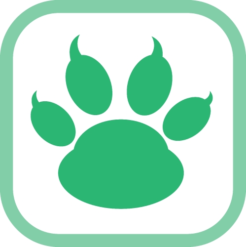 Animal paw print icon sign design