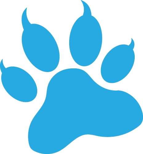 Animal paw print icon sign design