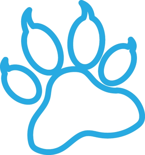 Animal paw print icon sign design