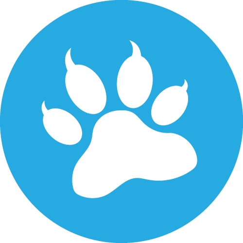 Animal paw print icon sign design